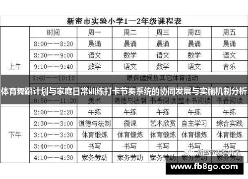 体育舞蹈计划与家庭日常训练打卡节奏系统的协同发展与实施机制分析